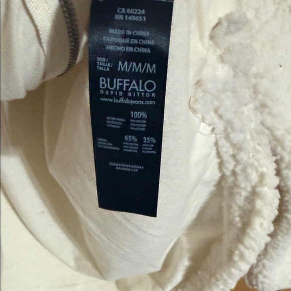 Buffalo David Bitton Women's White Cream Sherpa Zip-Up Jacket - Picture 5 of 6